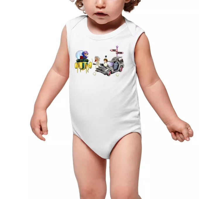 Body bimbo senza maniche Paoridia Dragon Ball Z - DBZ Trunks, Doc Brown e Marty MacFly