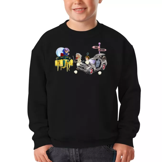 Felpe Bambini Paoridia Dragon Ball Z - DBZ Trunks, Doc Brown e Marty MacFly