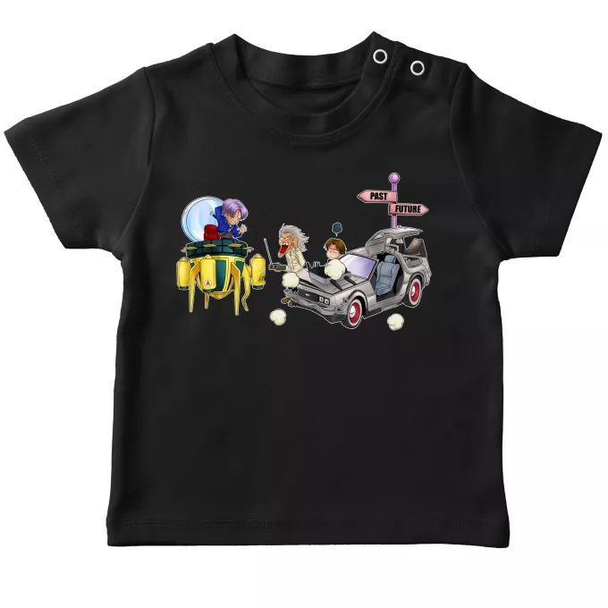 Magliette bebè Paoridia Dragon Ball Z - DBZ Trunks, Doc Brown e Marty MacFly