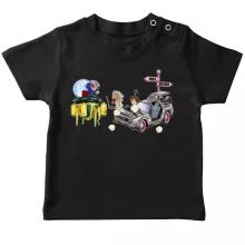 Maglietta bebè Trunks “Trunks, Doc Brown e Marty MacFly” – Parodia dei Dragon Ball Z