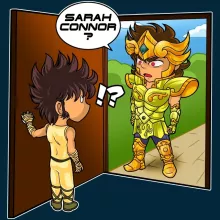 Pegasus Seiya Beanie “Pegasus Seiya, Leo Aiolia and Terminator” – Knights of the Zodiac - Saint Seiya parody