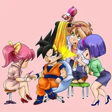 T-shirt Femme Sangoku « Séance de maquillage ! » – Parodie Dragon Ball Z