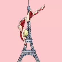 Annie Leonhart Baby Bodysuit (Baby Girls) “Annie Leonhart and the Eiffel Tower” – Attack on Titan parody