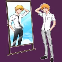 T-shirt Femme Denji « Shiniman ! » – Parodie Bleach