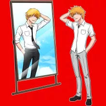 T-shirt Femme Denji « Shiniman ! » – Parodie Bleach