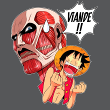 Casquette Titan Colossal VS Luffy « Steak Titanesque... » – Parodie One Piece