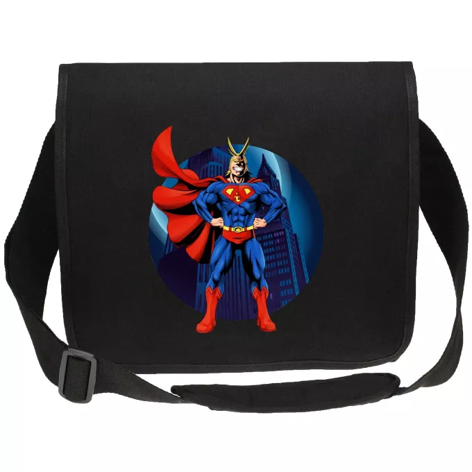 Canvas Messengertaschen Parodie auf My Hero Academia All Might X Superman