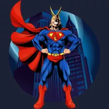 All Might X Superman Kapuzenpullover – Parodie auf My Hero Academia