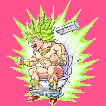 Broly Super-saiyajin Linne för Flickor barnens – Parodi Dragon Ball Super