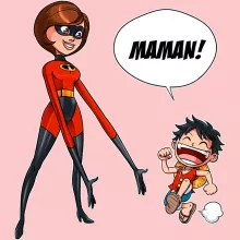 Body bébé (Filles) Elasticgirl « Super Maman !! » – Parodie One Piece