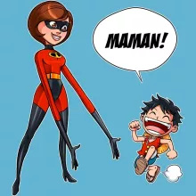Casquette Enfant Elasticgirl « Super Maman !! » – Parodie One Piece