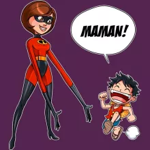 T-shirt Femme Elasticgirl « Super Maman !! » – Parodie One Piece
