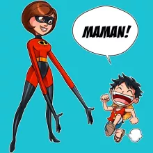 T-shirt Elasticgirl « Super Maman !! » – Parodie One Piece