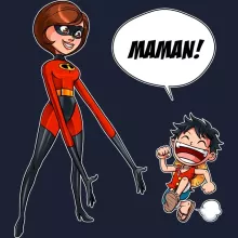 Sweat-Shirt à capuche Elasticgirl « Super Maman !! » – Parodie One Piece