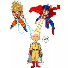 Body bébé Saitama « Super Saiyan, Super man et super...chauve » – Parodie One-Punch Man