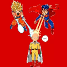 Casquette Enfant Saitama « Super Saiyan, Super man et super...chauve » – Parodie One-Punch Man
