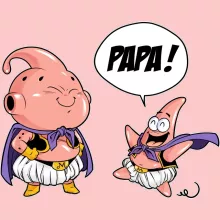 Body bébé (Filles) Boubou « Tel père tel fils (Version SD) » – Parodie Dragon Ball Z