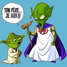 Body bébé Yoda « Ton père, je suis... !! » – Parodie Star Wars