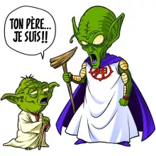 Sous-Verre en bois Yoda « Ton père, je suis... !! » – Parodie Star Wars