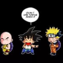 Sweat à capuche Enfant Sangoku « Tortue ninja !? » – Parodie Naruto