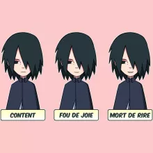 Body bébé (Filles) Sasuke Uchiwa « Toujours aussi expressif... » – Parodie Naruto