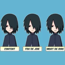 Body bébé Sasuke Uchiwa « Toujours aussi expressif... » – Parodie Naruto