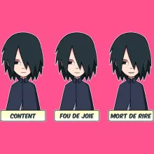 Débardeur Enfant Fille Sasuke Uchiwa « Toujours aussi expressif... » – Parodie Naruto