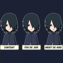 Sweat-Shirt à capuche Sasuke Uchiwa « Toujours aussi expressif... » – Parodie Naruto