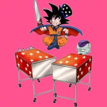 Son Goku Kinderen Meisjes Tank Top “Son Goku en Freezer” – Dragon Ball Z parodie