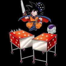 Son Goku Schoudertas “Son Goku en Freezer” – Dragon Ball Z parodie