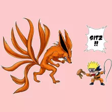Baby Strampler (Mädchen) “Naruto und Kyubi” – Parodie auf Naruto