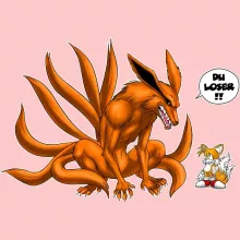 Tails Baby Strampler (Mädchen) “Tails und Kyubi” – Parodie auf Naruto