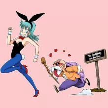 Muten-Roshi Baby Strampler (Mädchen) “Muten-Roshi und Bulma” – Parodie auf Dragon Ball