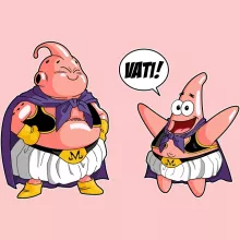 Majin Boo Baby Strampler (Mädchen) “Majin Boo und Patrick Star” – Parodie auf Dragon Ball Z