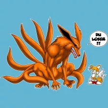 Tails Baby Strampler “Tails und Kyubi” – Parodie auf Naruto