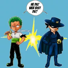 Lorenor Zorro Baby Strampler – Parodie auf One Piece