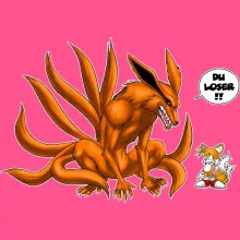 Tails Mädchen Kinder Tank top “Tails und Kyubi” – Parodie auf Naruto