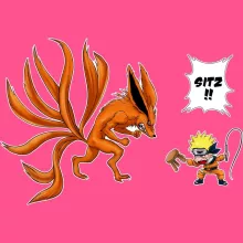 Mädchen Kinder Tank top “Naruto und Kyubi” – Parodie auf Naruto