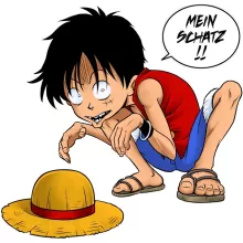Monkey D. Ruffy Baby Strampler “Monkey D. Ruffy und Gollum - Mein Schatz” – Parodie auf One Piece