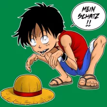 Monkey D. Ruffy Kinder Kappe “Monkey D. Ruffy und Gollum - Mein Schatz” – Parodie auf One Piece