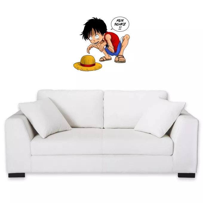 Wandsticker Parodie auf One Piece Monkey D. Ruffy und Gollum - Mein Schatz