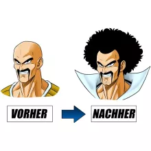 Nappa Mädchen Kinder T-Shirt “Nappa und Mr Satan” – Parodie auf Dragon Ball Z