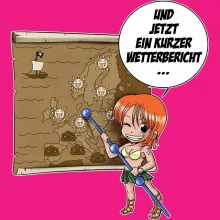 Nami Damen T-shirt – Parodie auf One Piece