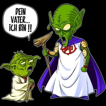 Yoda Kapuzenpullover “Yoda von Star Wars und Gott von DBZ” – Parodie auf Star Wars