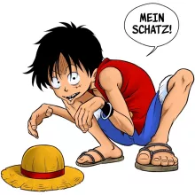 Ruffy totebag “Ruffy und Gollum” – Parodie auf One Piece