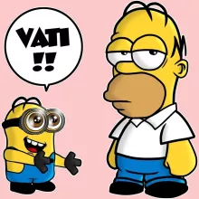 Kevin Minion Baby Strampler (Mädchen) “Kevin Minion et Homer Simpson” – Parodie auf Minions