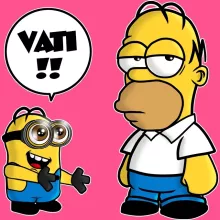 Kevin Minion Mädchen Kinder Tank top “Kevin Minion et Homer Simpson” – Parodie auf Minions