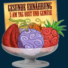Teufelsfrucht Mütze “Gum-Gum-Frucht” – Parodie auf One Piece