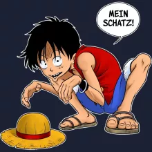 Ruffy Kapuzenpullover “Ruffy und Gollum” – Parodie auf One Piece