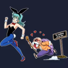 Muten-Roshi Kapuzenpullover “Muten-Roshi und Bulma” – Parodie auf Dragon Ball